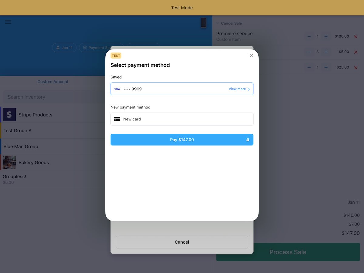 Collect for Stripe tablet Test Mode